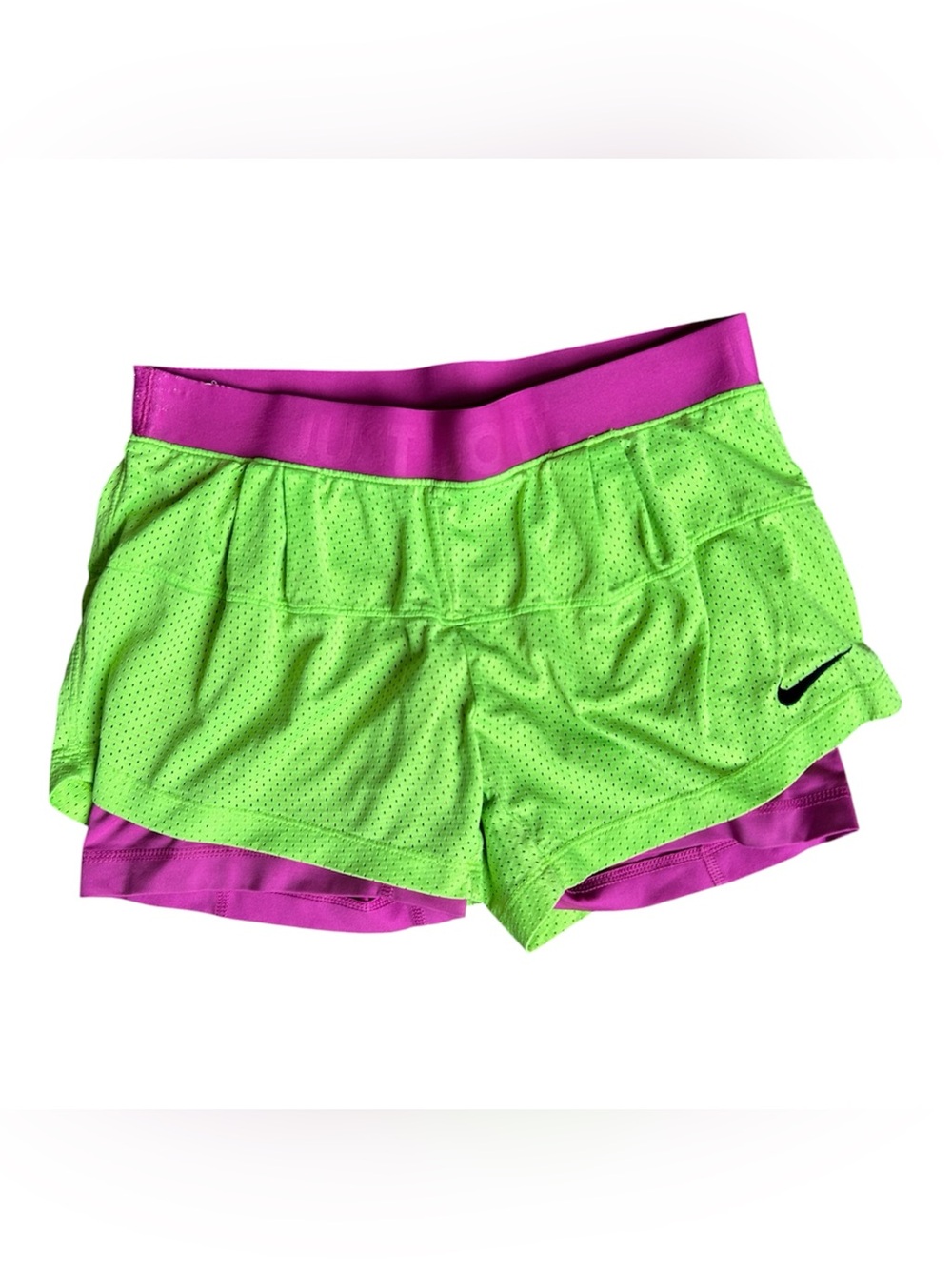 Nike Women’s Lime Green Mesh and Pink Biker Shorts size XS-S